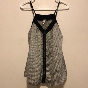 Silk full zipper tank top